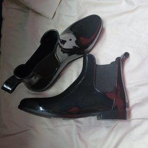 New pointed toe ankle rainboots, 12W
